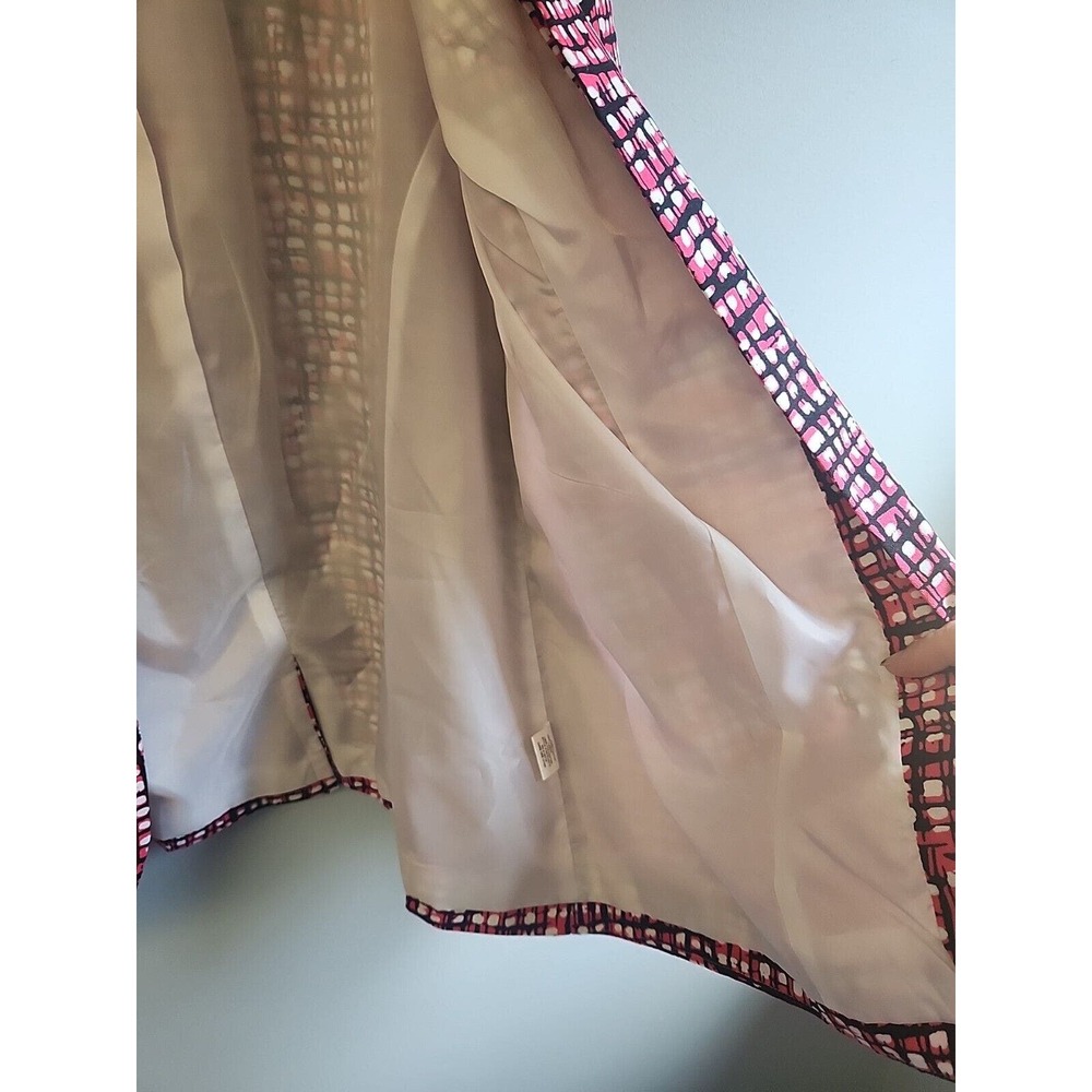 Womens Notations 3/4 Cuffed Sleeve Open Front‎ Pink Black Jacket Large - Picture 5 of 8